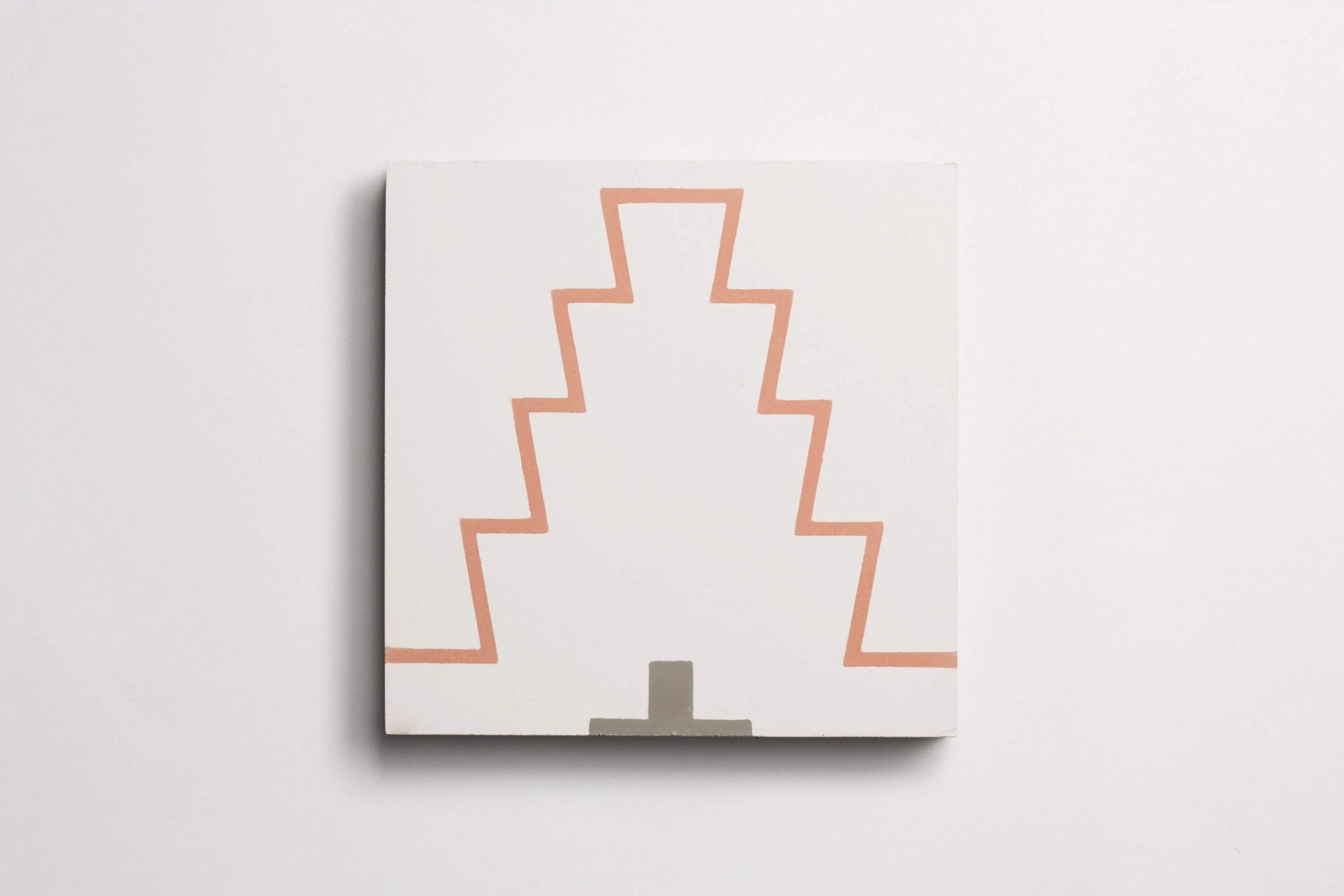 cement | new west pattern one | white, metal + red clay ~ 8"x8"x⅝" - Image 3