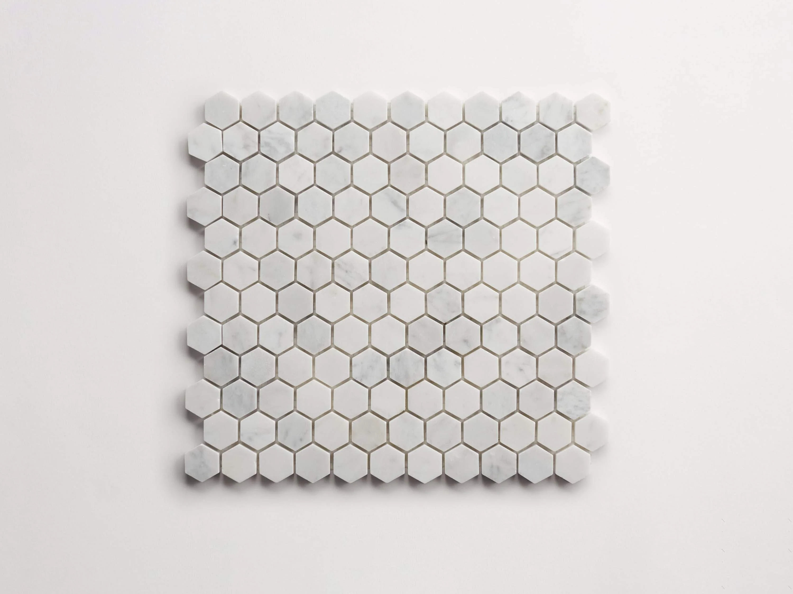 clé carrara | hex mosaic sheet ~ 1"x1⅛"x⅜" - Image 3