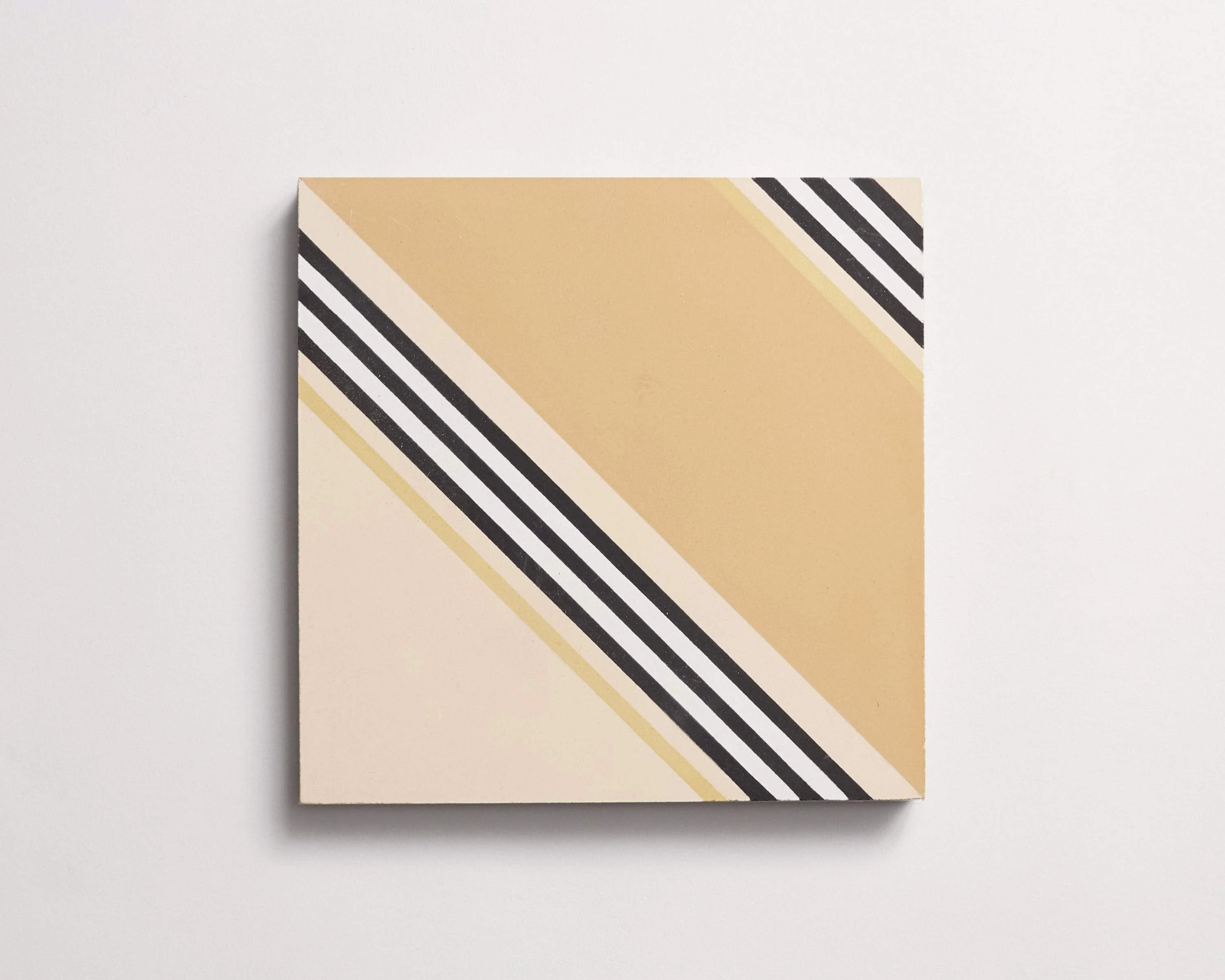 cement | gachot studios | pattern four | curry, caramel, white, black + shell ~ 8"x8"x⅝" - Image 3