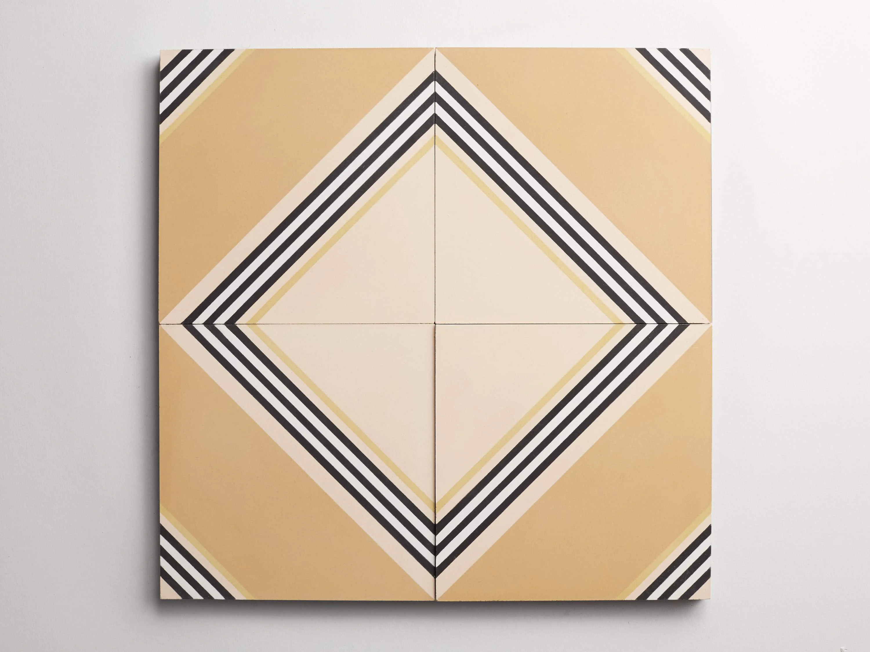 cement | gachot studios | pattern four | curry, caramel, white, black + shell ~ 8"x8"x⅝" - Image 4