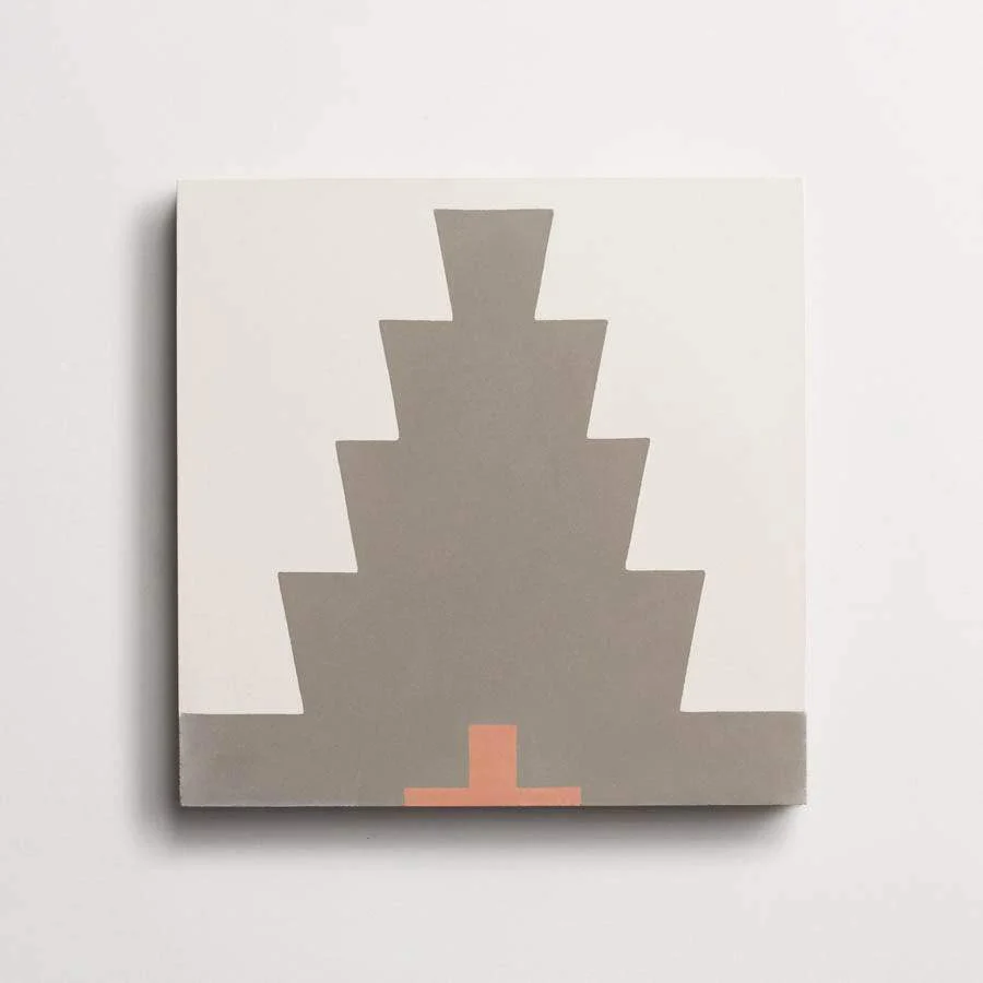 cement | new west pattern nine | metal, white + red clay ~ 8"x8"x⅝" - Image 4