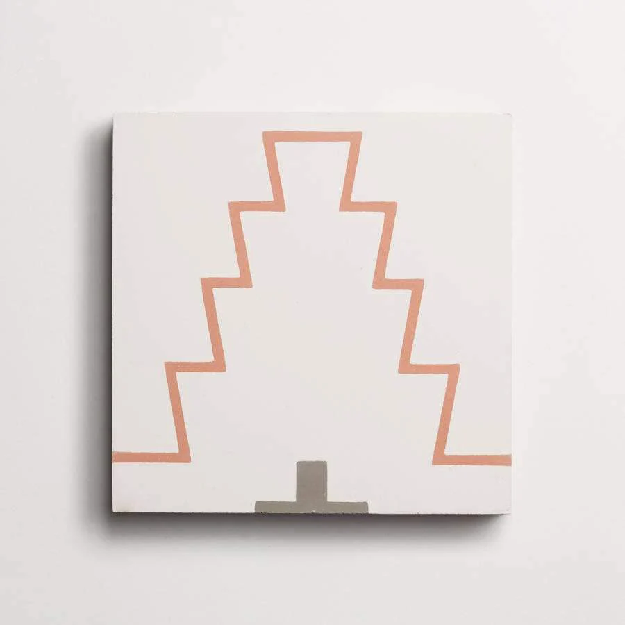 cement | new west pattern one | white, metal + red clay ~ 8"x8"x⅝" - Image 4