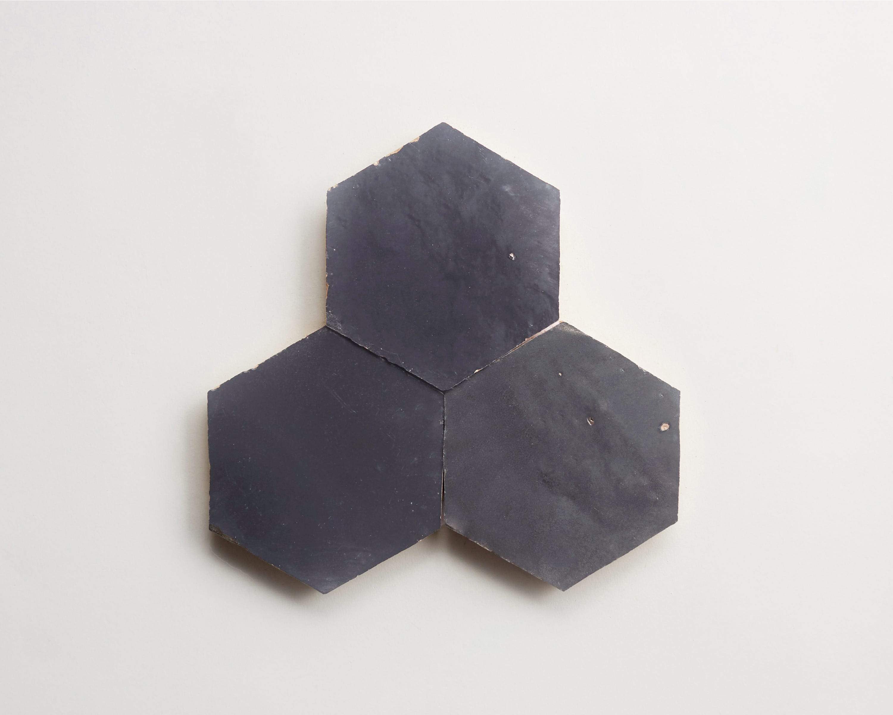 zellige | battled armor | hex ~ 3½"x4"x⅜" - Image 3