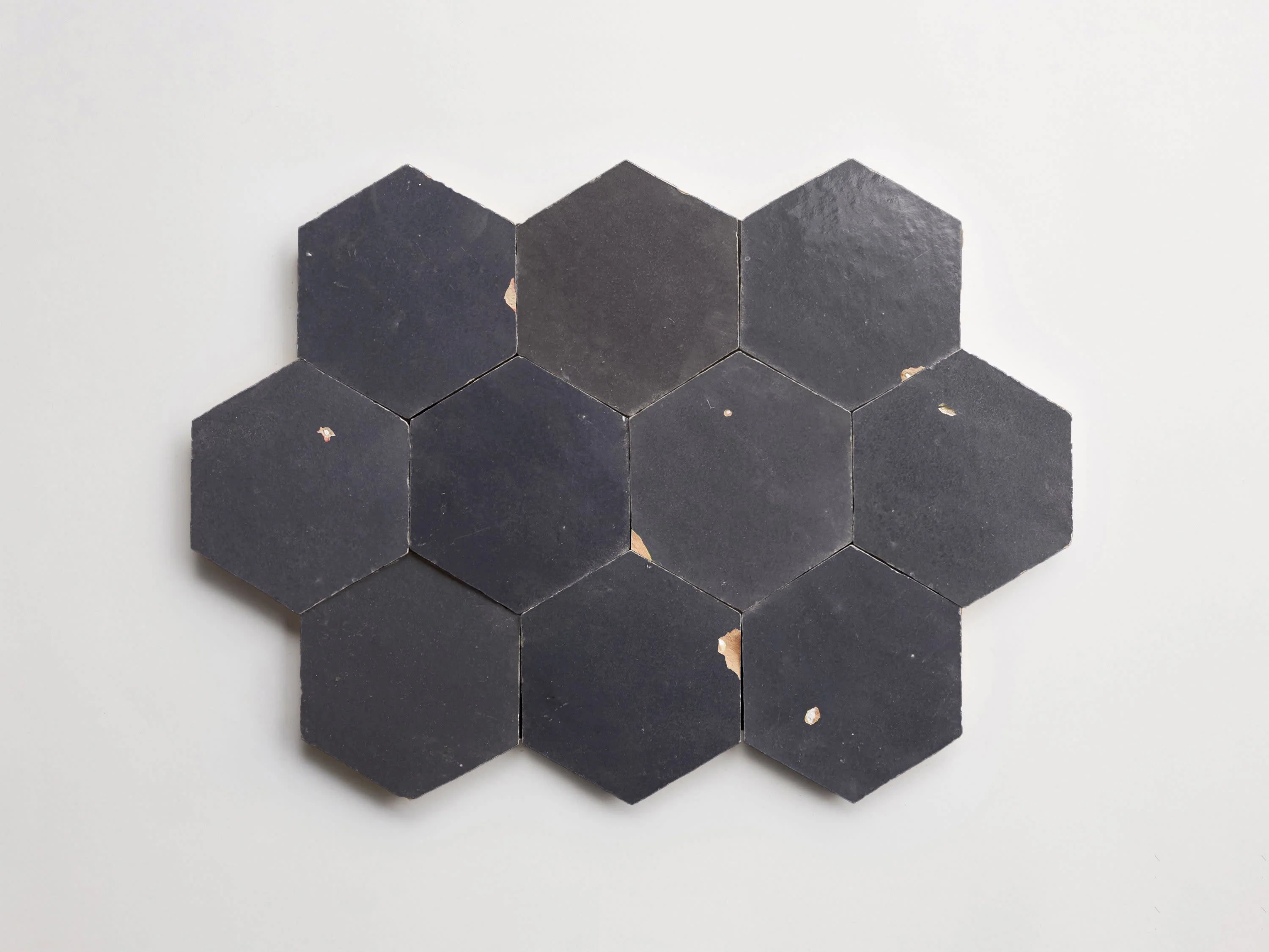 zellige | battled armor | hex ~ 3½"x4"x⅜" - Image 4