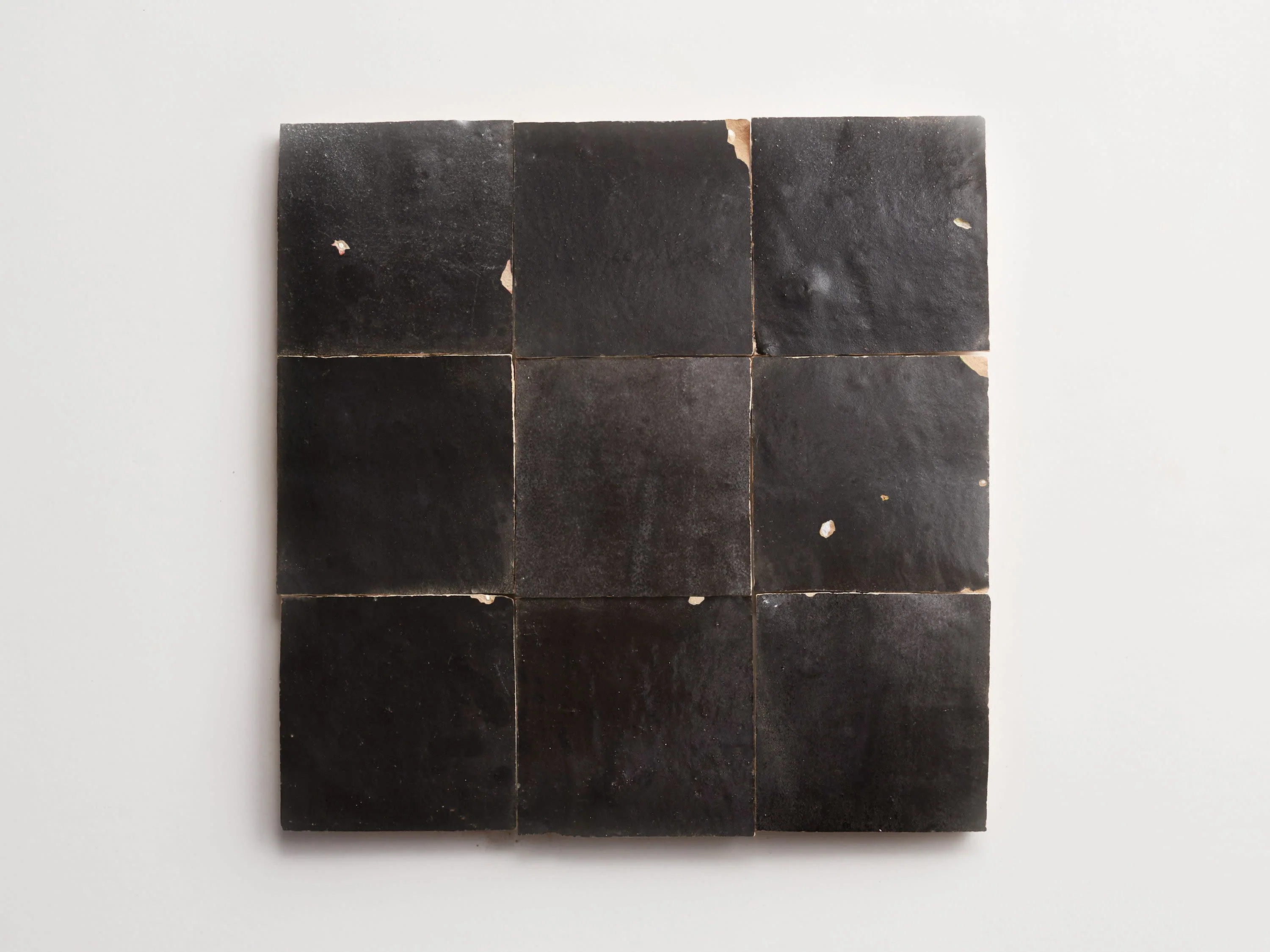 zellige | charred cedar (textured satin) | square ~ 4"x4"x⅜" - Image 4
