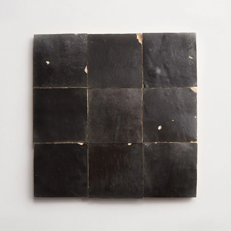 zellige | charred cedar (textured satin) | square ~ 4"x4"x⅜" - Image 6
