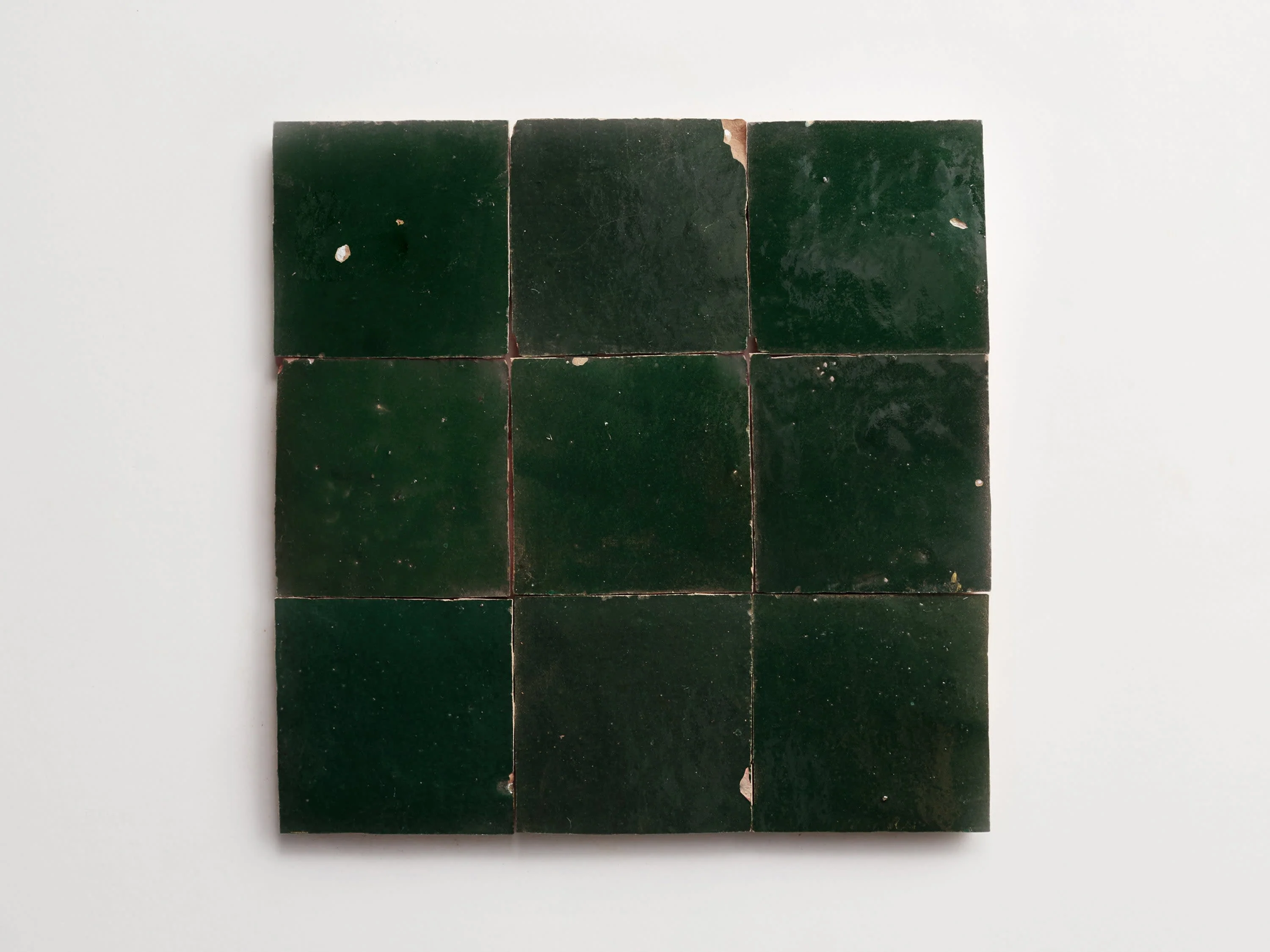 zellige | cindered olive | square ~ 4"x4"x⅜" - Image 4