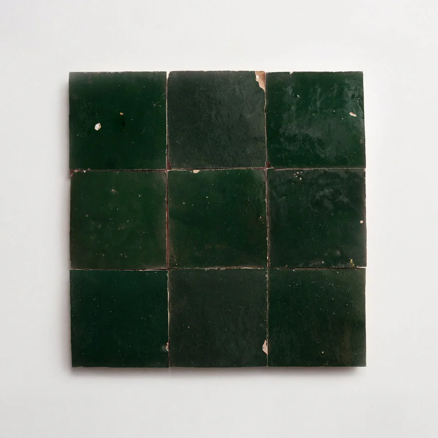 zellige | cindered olive | square ~ 4"x4"x⅜" - Image 6