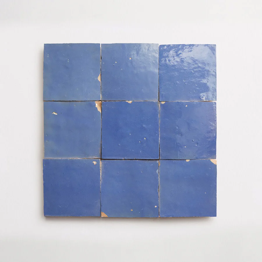 zellige | classic cerulean | square ~ 4"x4"x⅜" - Image 6