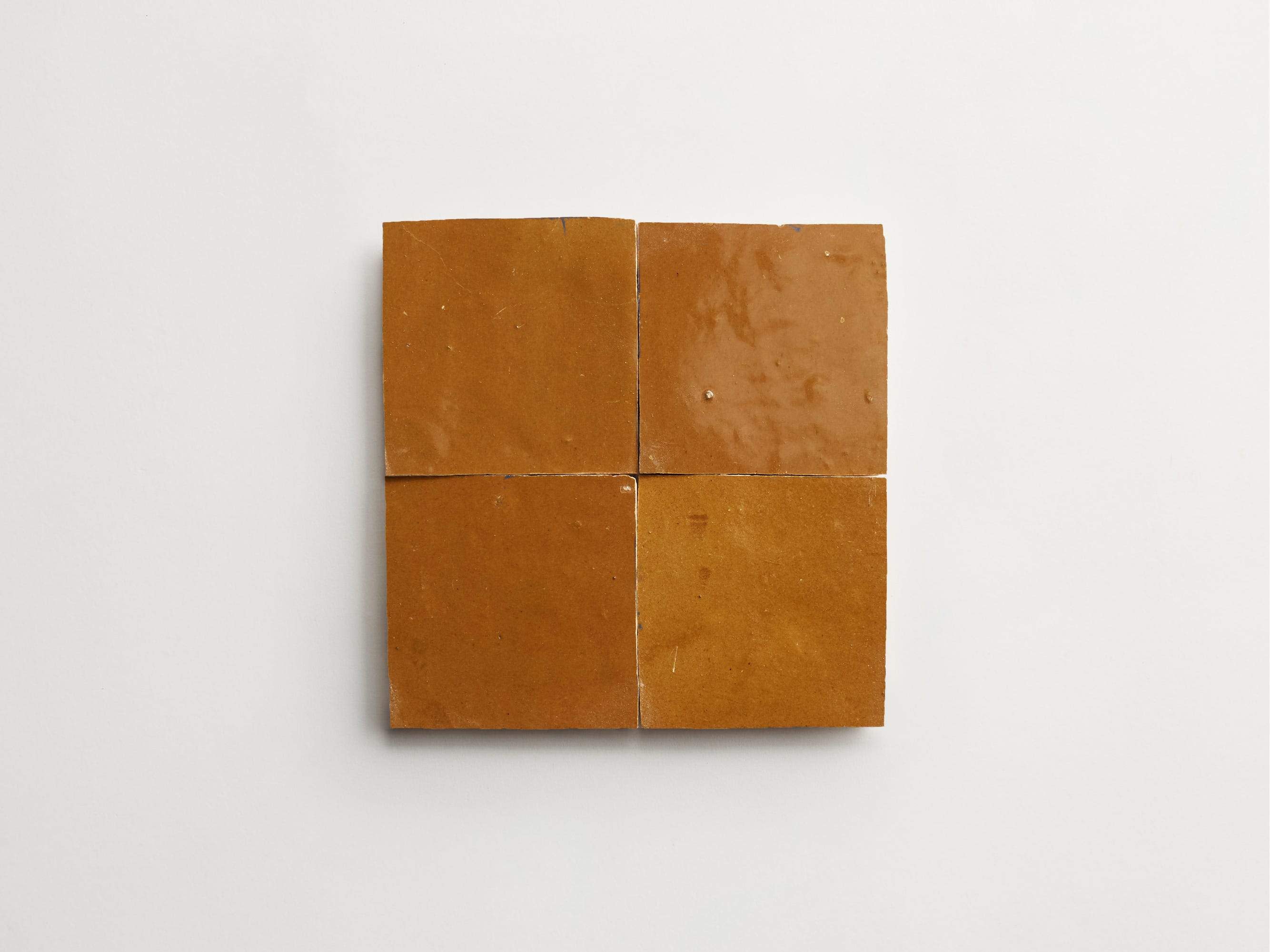 zellige | golden henna | square ~ 4"x4"x⅜" - Image 3