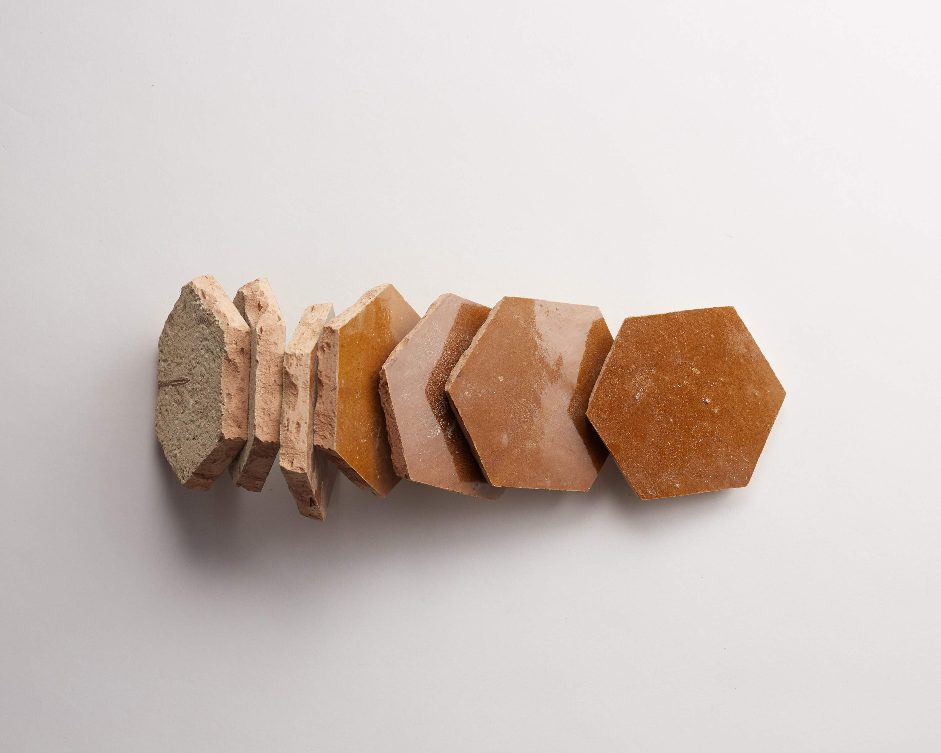 zellige | golden henna | hex ~ 3½"x4"x⅜" - Image 5