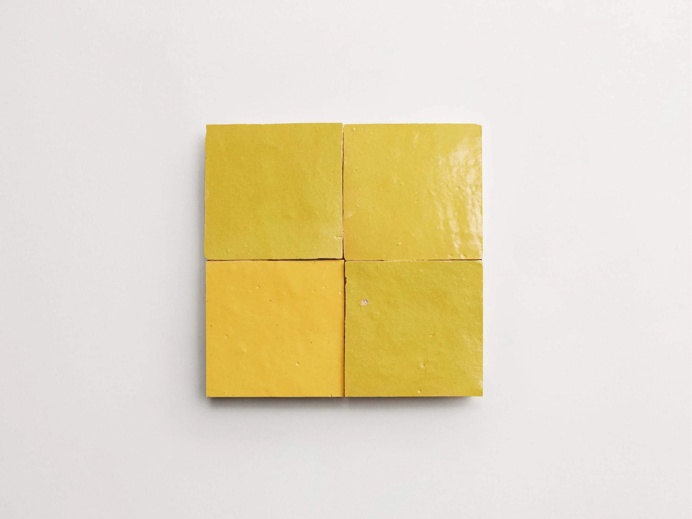 zellige | indian saffron | square ~ 4"x4"x⅜" - Image 3