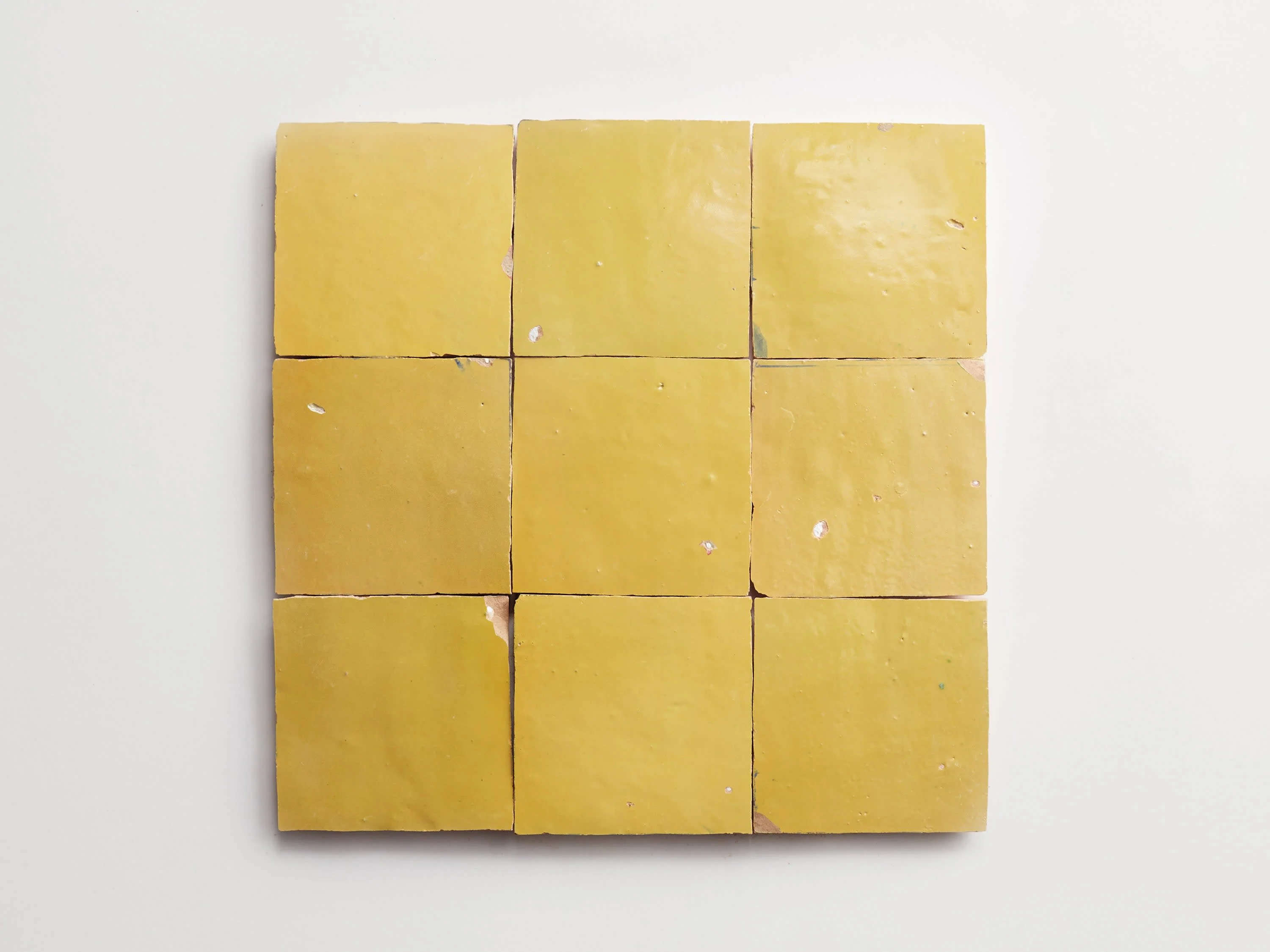 zellige | indian saffron | square ~ 4"x4"x⅜" - Image 4