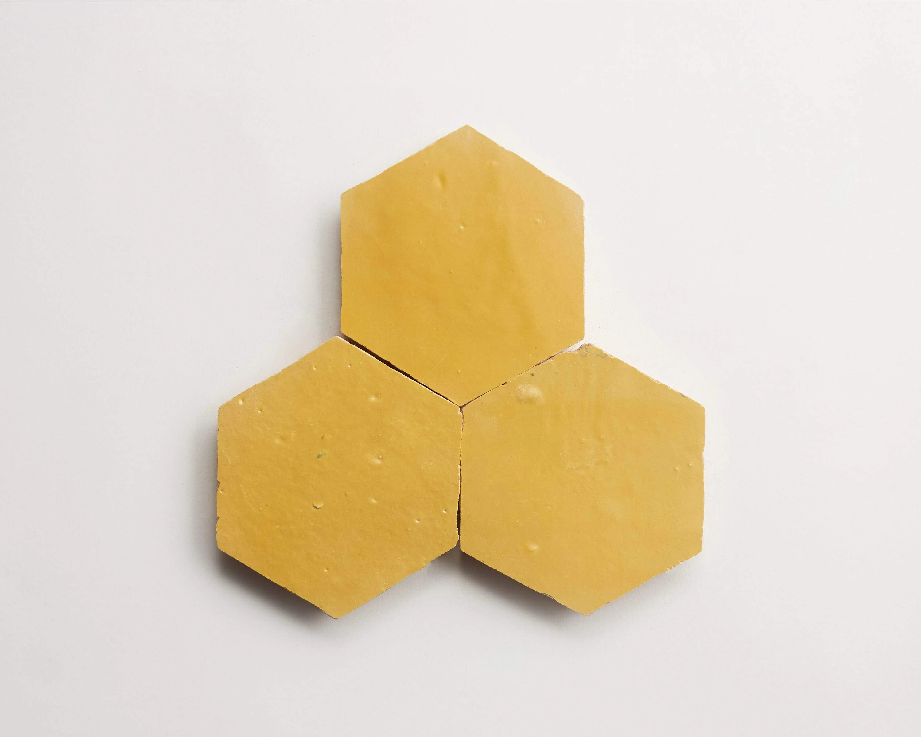 zellige | indian saffron | hex ~ 3½"x4"x⅜" - Image 3