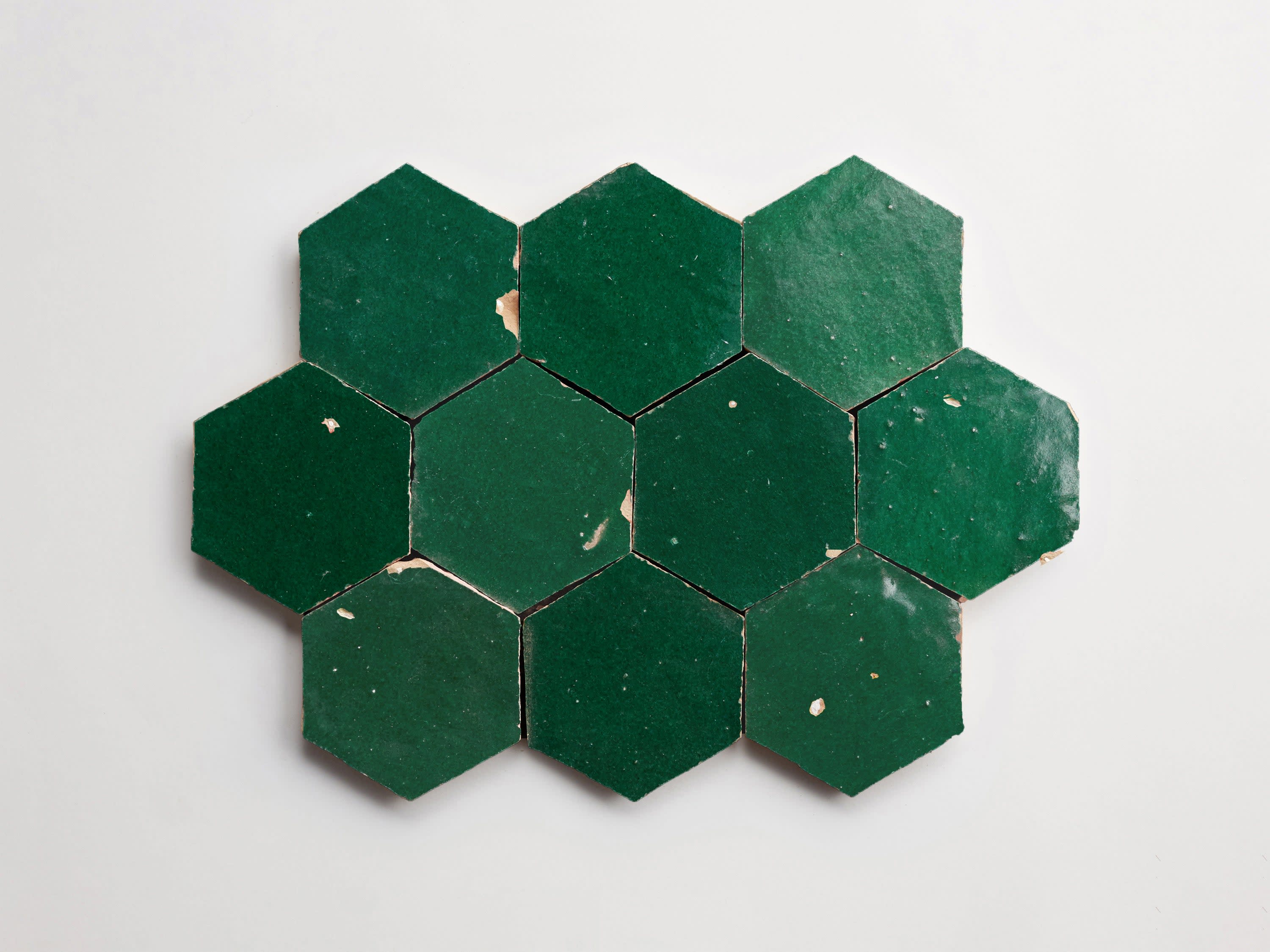 zellige | secret lagoon | hex ~ 3½"x4"x⅜" - Image 4