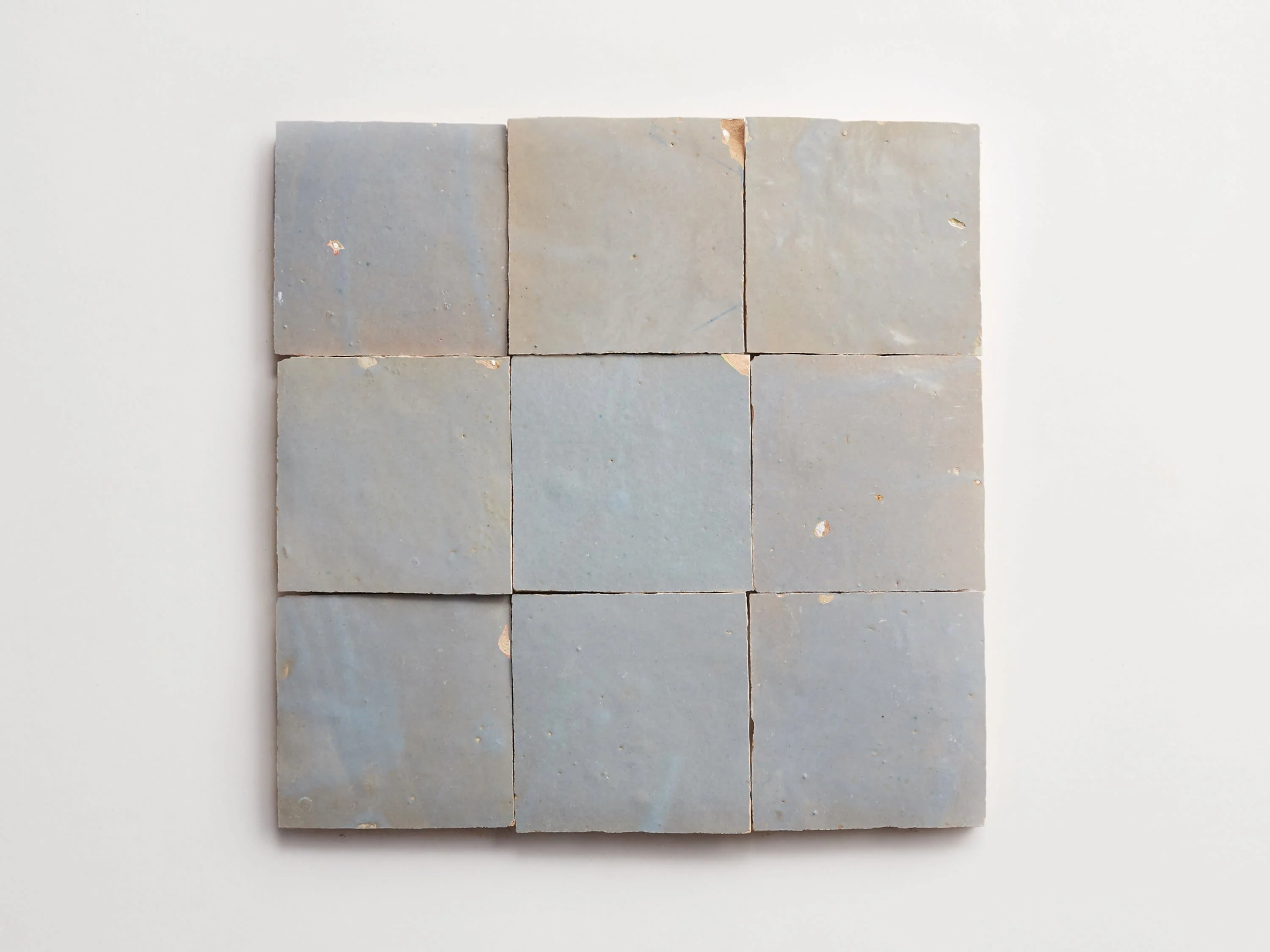 zellige | shattered pearl | square ~ 4"x4"x⅜" - Image 4