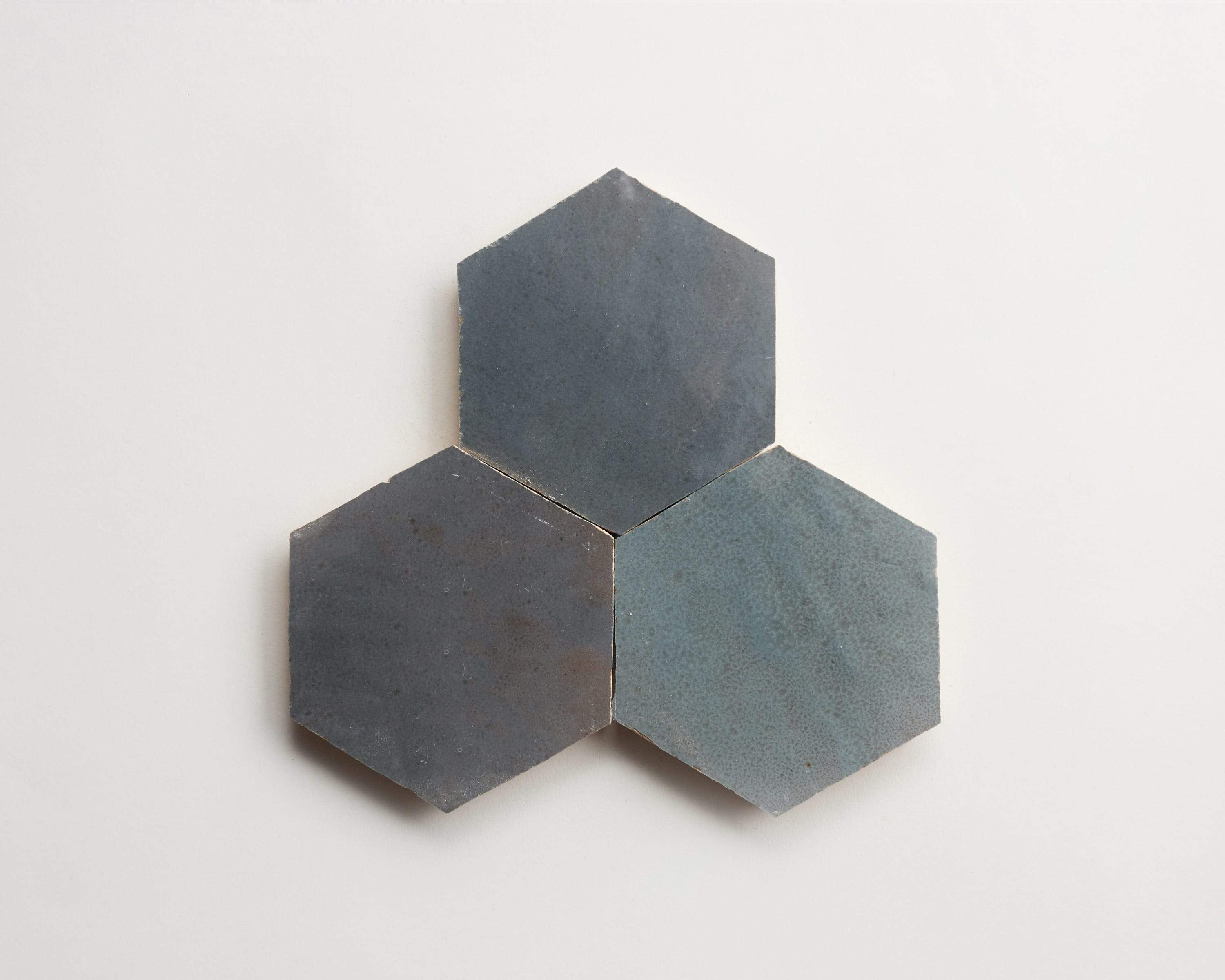 zellige | tempered steel | hex ~ 3½"x4"x⅜" - Image 3