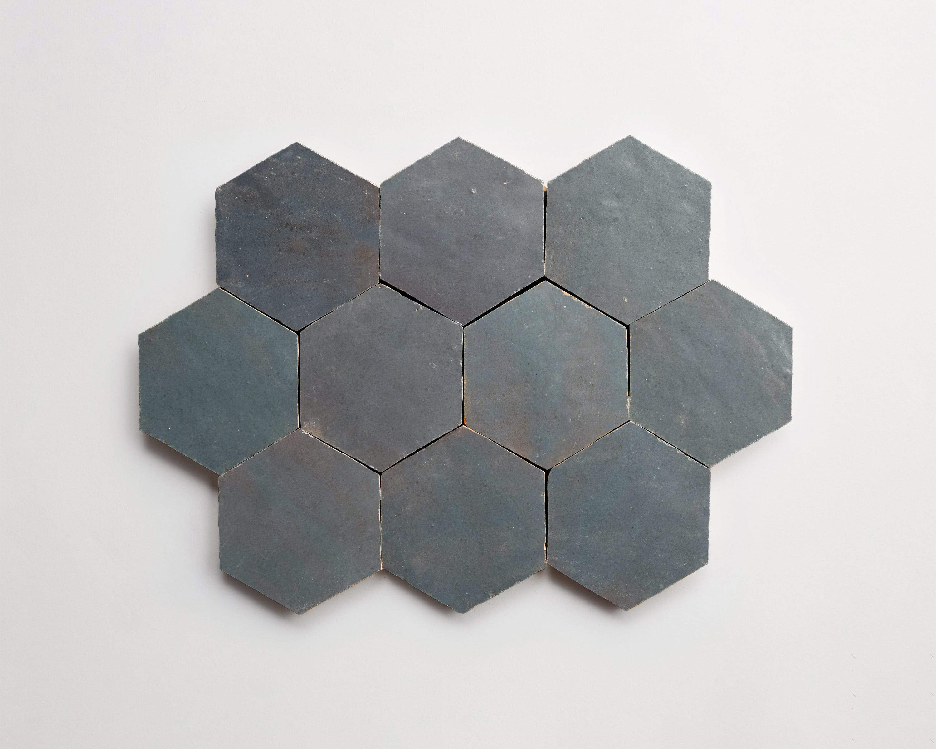 zellige | tempered steel | hex ~ 3½"x4"x⅜" - Image 4